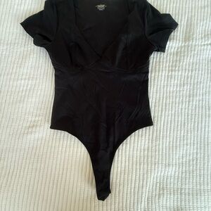 Black V-Neck Bodysuit